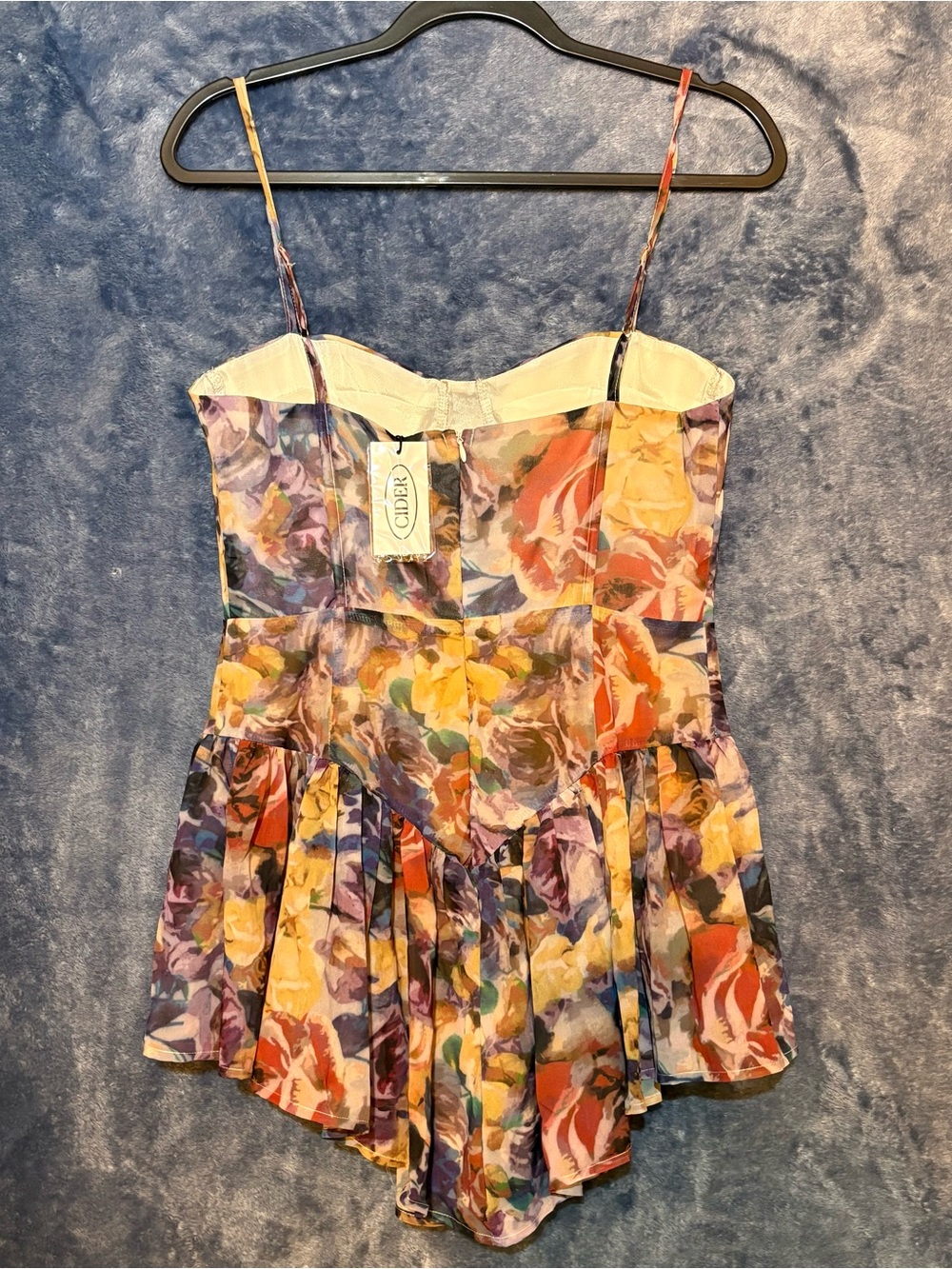 Cider Multicolor Floral Sweetheart Bustier Mini Dress - Picture 2 of 2